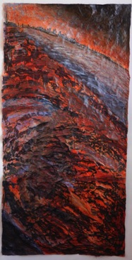 Bronze River
Mixed media on Nepalese paper, 111 x 56cm